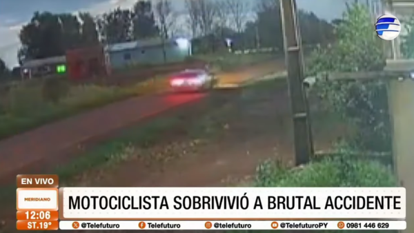 Motociclista sobrevivió a brutal accidente