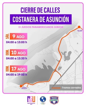 Cierre de calles en Asunción durante agosto: conocé los días y horarios - .::Agencia IP::.