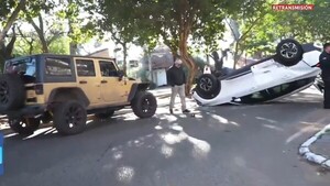 Video: Vuelca una camioneta en Asunción en otro accidente por imprudencia y alcohol