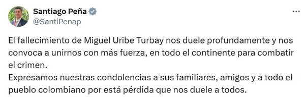 Popular / Presi se mostró dolido por muerte de senador colombiano Miguel Uribe