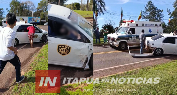 UN HERIDO Y DAÑOS MATERIALES TRAS COLISION EN HOHENAU