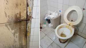 Baños deplorables, sucios, malolientes e insalubres en el Hospital de Trauma
