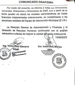 Asunción: La Intervención Municipal da marcha atrás y no habrá recorte de salarios