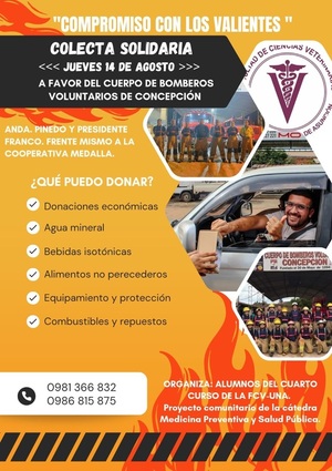 Estudiantes de Veterinaria impulsan colecta solidaria para bomberos de Concepción - Concepción al Día