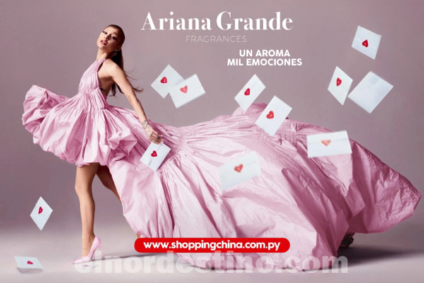 Promo “Un Aroma, Mil Emociones” en el e-commerce de Shopping China con fragancias de la marca Ariana Grande - El Nordestino