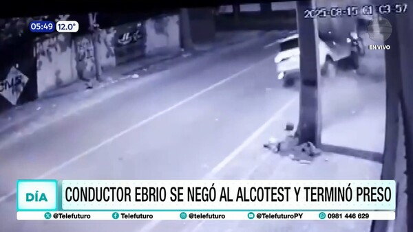 Asunción: Conductor choca contra árboles y da positivo a la prueba de alcotest