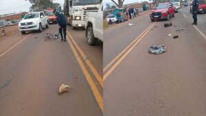 Fuga tras accidente deja tres personas heridas sobre la Ruta PY01