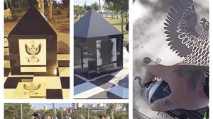Activista social destruye símbolos masónicos en la Costanera de Asu