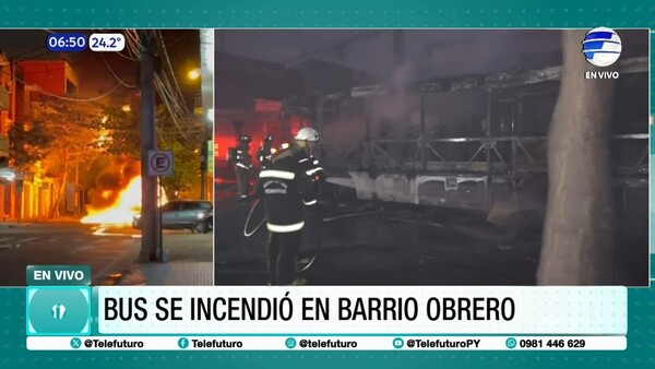 Bus se incendió en Asunción