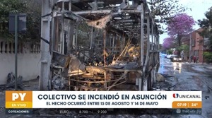 Bus se incendió por completo en Asunción | Unicanal