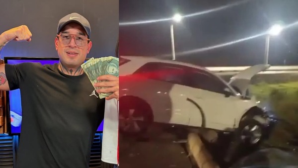 ¿Perdiendo bro? Mocaccino sufre accidente en el vehículo de alta gama que tanto presumió - Teleshow