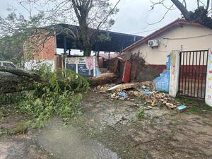 Popular / Tormenta atã hizo estragos, dejó varias casas sin techo y árboles caídos