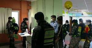 La Nación / Clínicas: policías visitaron a niños con cáncer para entregar libros de cuentos y regalos