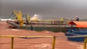 Video: Fuertes vientos levantan olas de terror en el Lago Yguazú