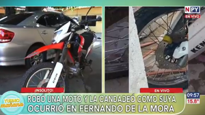 ¿Se protegió de los suyos? Robó una moto y la candadeo “por seguridad”