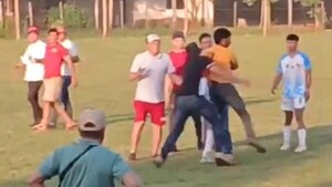 Partido caldeado terminó en pelea campal en la Liga de San José del Rosario, San Pedro