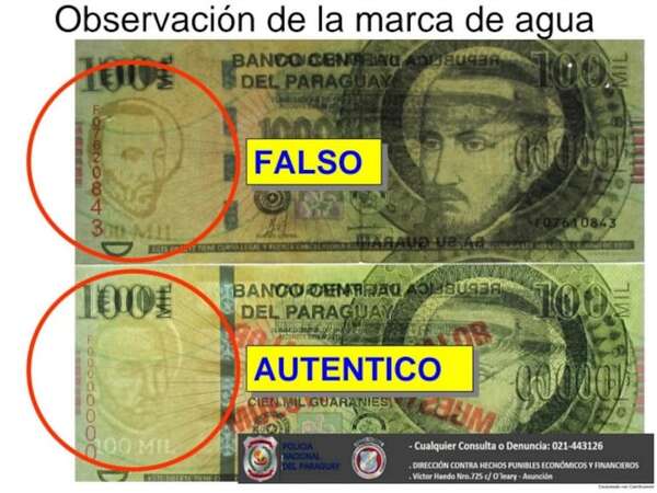 “Doble faz”: Policía alerta sobre nueva modalidad de billetes falsos y cómo detectarlos - Policiales - ABC Color