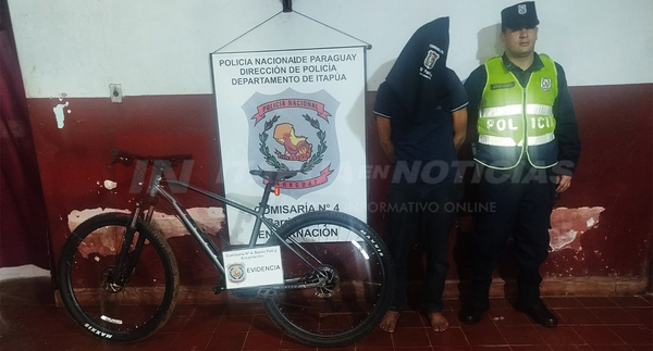 LO ATRAPARON CON BICICLETA HURTADA Y TERMINÓ TRAS LAS REJAS