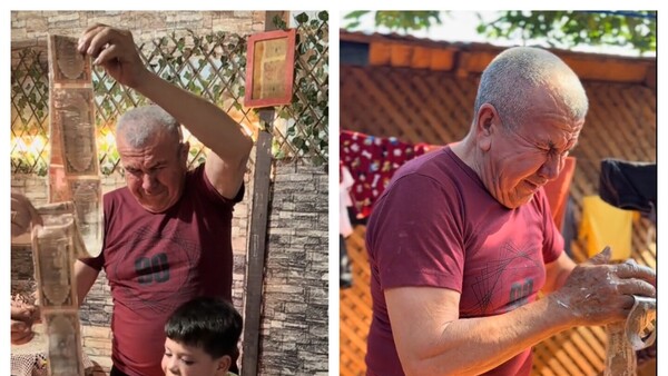 Abuelo emocionó al rollo al llorar por el regalo que tuvo