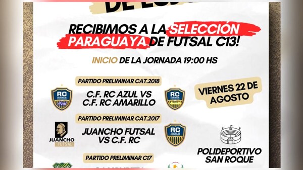 Selección Paraguaya de Futsal C13 se presenta este viernes en Encarnación