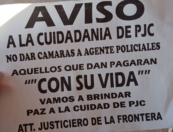Aparecen panfletos de amenaza en Pedro Juan Caballero - Concepción al Día
