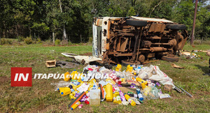 CAMIÓN VOLCÓ EN CARMEN DEL PARANÁ Y EL CONDUCTOR RESULTÓ LESIONADO