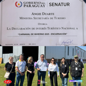 SENATUR DECLARA DE INTERÉS TURÍSTICO NACIONAL AL CARNAVAL DE INVIERNO 2025 EN ENCARNACIÓN - «TVS DIGITAL»