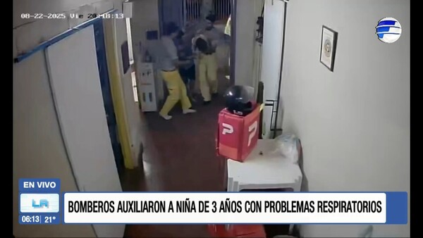 Bomberos de Fernando de la Mora salvan a niña con problemas respiratorios