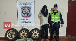 SUJETO CON ROSARIO DE ANTECEDENTES FUE ATRAPADO CON RUEDAS HURTADAS