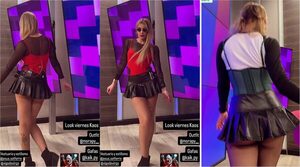 Popular / (VIDEO) ¡Aijue! Carmiña Masi dejó ver sus "cachetes" antes de salir a su programa