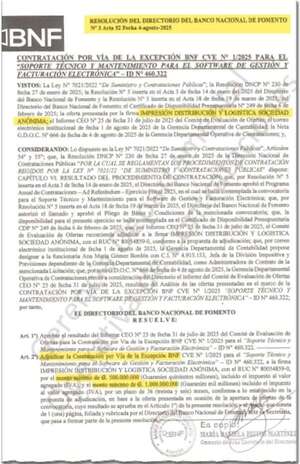 BNF fuerza millonaria licitación por excepción para  los “amigos” de Peña - Política - ABC Color