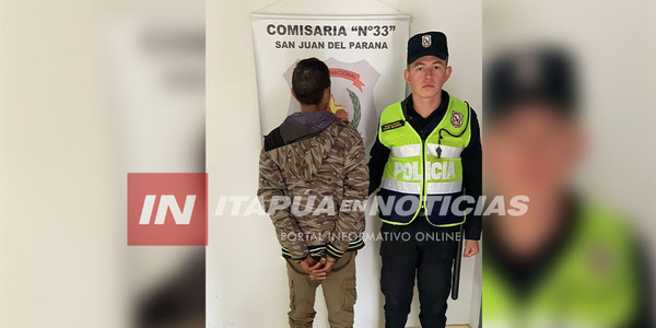 DETIENEN A SUJETO CON DOS ÓRDENES DE CAPTURA EN SAN JUAN DEL PARANÁ