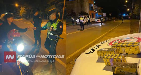 POLICÍA ENTREGÓ FOCOS A MOTOCICLISTAS EN SAN JUAN DEL PARANÁ