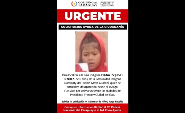 Buscan a niña de 6 años desaparecida tras ser retirada de su comunidad por un tío