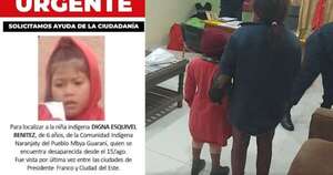 Diario HOY | Alto Paraná: localizan a niña indígena que llevaba más de una semana desaparecida