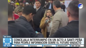 Concejala interrumpió un acto de Santiago Peña
