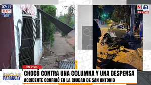 Conductor con antecedentes chocó contra una despensa y vivienda de adultos mayores en San Antonio