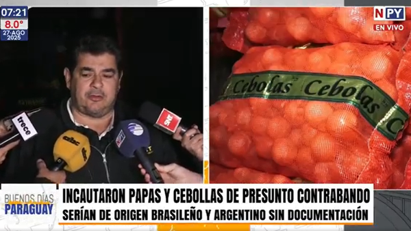 Incautan más de 2.000 bolsas de cebollas y papas presuntamente de contrabando