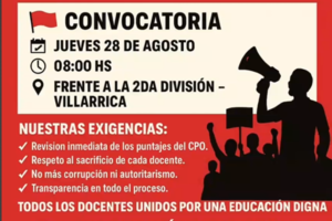 SINTE acompaña protesta de docentes