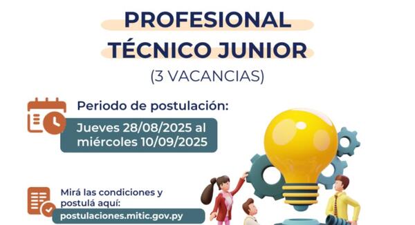 MITIC abre convocatorias a profesionales para apoyar proyecto de laboratorios en instituciones educativas