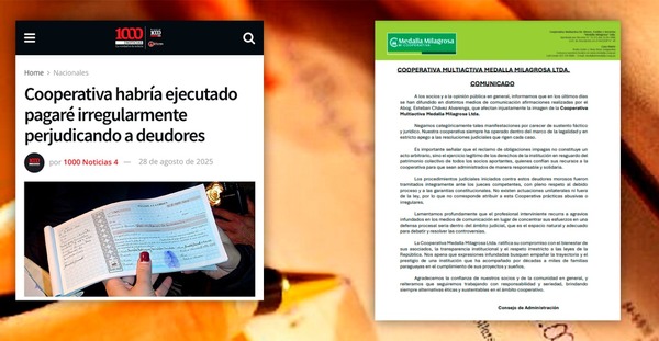 Cooperativa sale al paso de acusaciones por presunta acción irregular con pagarés