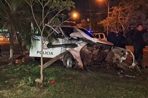 Patrullera de la Policía involucrada en siniestro vial en Ypané