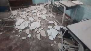 MEC: cayó parte del techo de un colegio técnico en Asunción - Nacionales - ABC Color