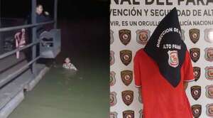 Ladrón sorprendido con moto robada se lanzó al agua para evitar a la Policía