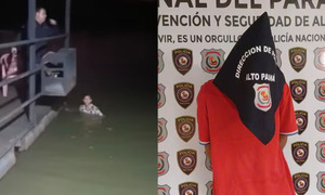 Ladrón se arrojó al Lago Acaray para escapar, pero fue rescatado por la Policía - OviedoPress