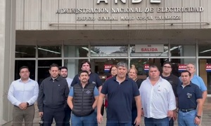 Funcionarios de la ANDE se manifiestan en Coronel Oviedo contra fusión con el MIC - OviedoPress