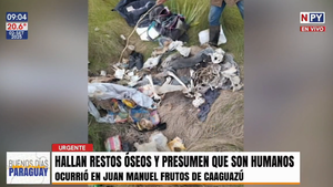 Hallan presuntos restos óseos humanos en Juan Manuel Frutos