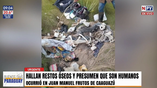 Hallan presuntos restos óseos humanos en Juan Manuel Frutos