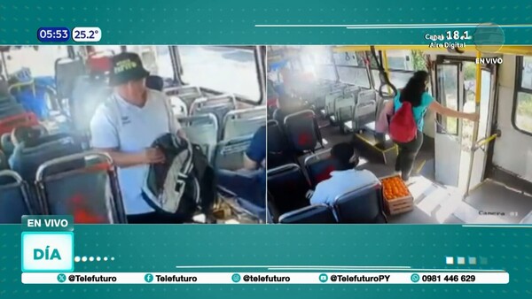 Descuidista robó el celular de una joven en un colectivo y todo quedó grabado