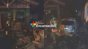 Incendio vehicular afectó una vivienda en el barrio Arroyo Porã de Cambyretá